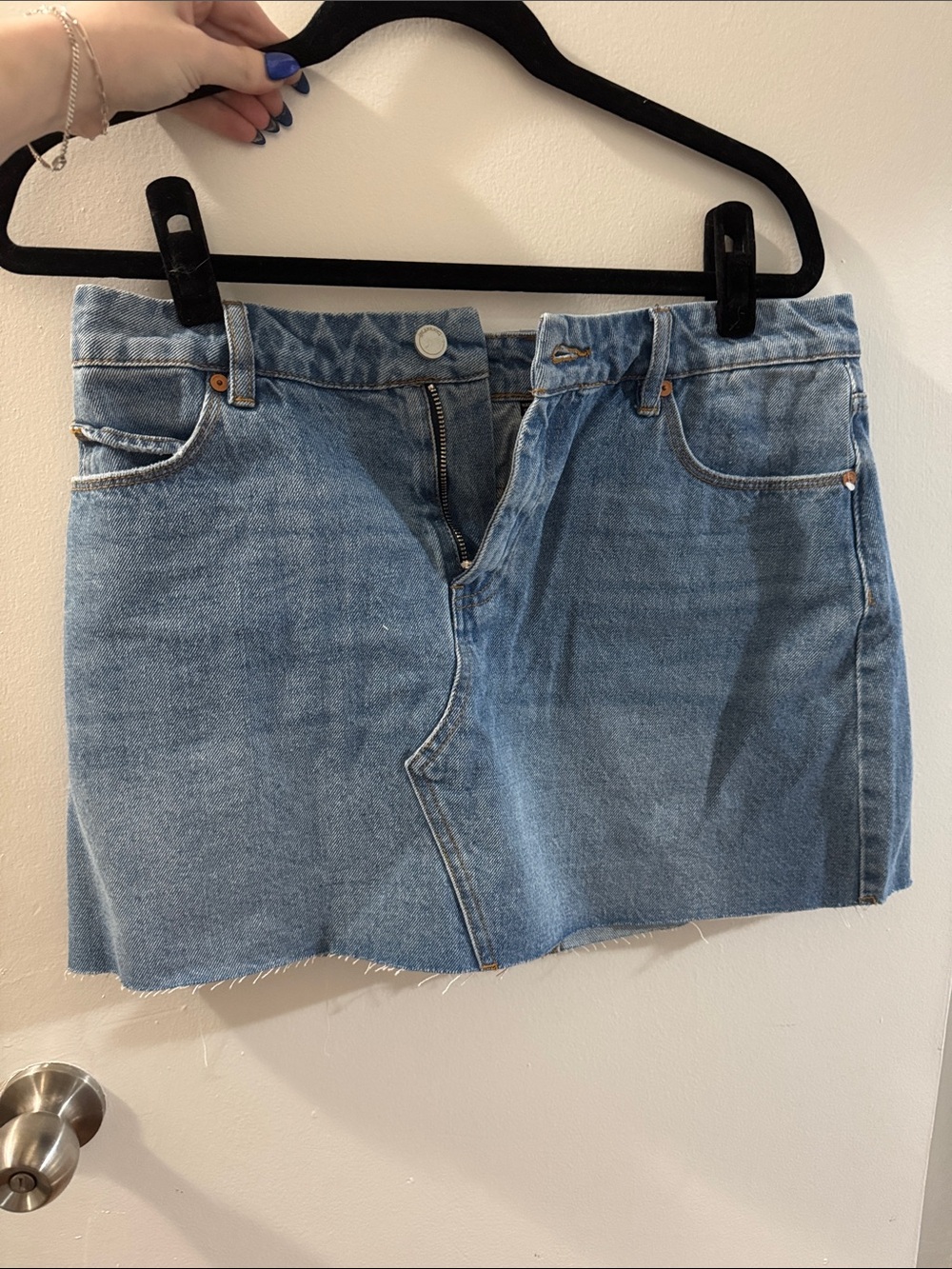 Brand new blank nyc mini skirt Classic Light Blue Denim Mini Skirt